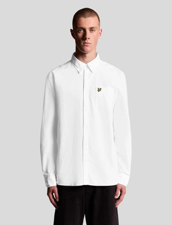 Lyle & Scott Plain Oxford Shirt - White - S