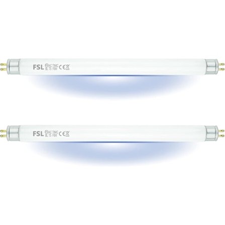FSL T5 F6W BL Ersättningslampa för Flugfångarlampa, 22,6 cm UV-rör för 12 W Myggdödare/Insektsdödare (2 st)