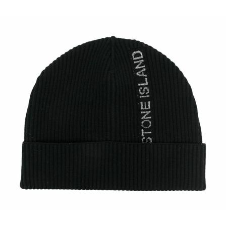 Stone Island, Beanies Zwart, Heren, Maat:ONE Size