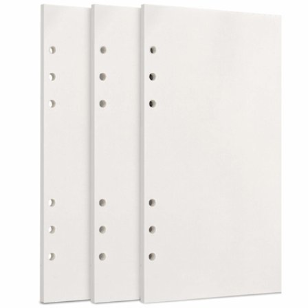 A5 Refillpapper, 3 Förpackningar 100GSM Tjockt Påfyllningsbart Papper 6 Håls Fyllnadsinlägg Löst Blad Papper 135 Ark (270 Sidor)