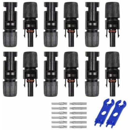 QQU-6 Par MC4 Han/Hun Dobbelte Ringe Vandtæt Forsegling Solpanel Kabel Konnektorer