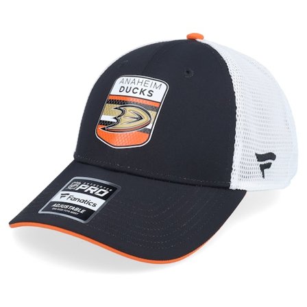 Fanatics - Negro trucker Gorra - Anaheim Ducks Authentic Pro Draft Podium Black/White Trucker @ Hatstore
