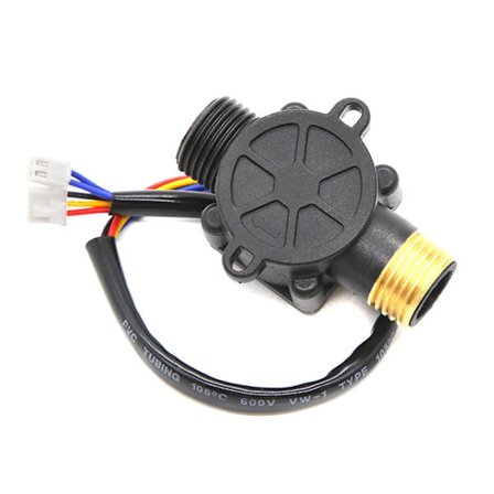 G1/2 Udvendigt gevind Messing Halleffekt Vandflowsensor 1-30L/min med temp sensor