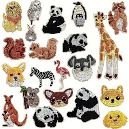 21 stk broderilapper for klær T-skjorte jeans