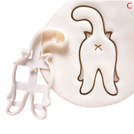 1/3 st Cat Cookie Cutters Kitty Butt Form Diy Kex Form Stämpel Bakeware Hfmqv -ES