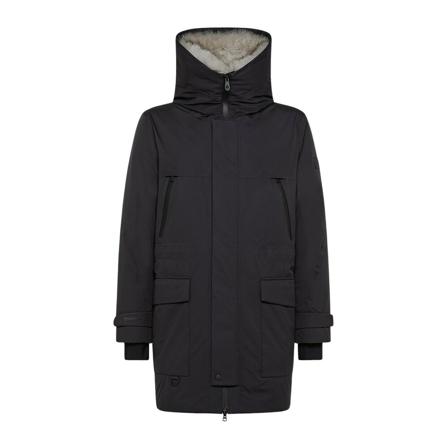 Peuterey, Parka in ripstop with fox fur collar Blauw, Heren, Maat:L,polyester