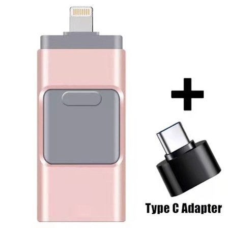 4-i-1 USB I Flash Drive Disk Lagerhukommelse til Iphone Ipad Pc Ios Android Pink 4G