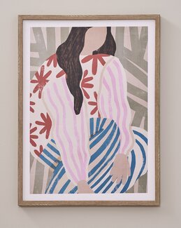 Tavla Sittande Lady Stripe Vit - Form Living