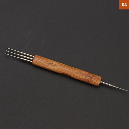 Dubbelhuvud Dreadlock Virkad Bambu Handtag Krok För Dreadsloc