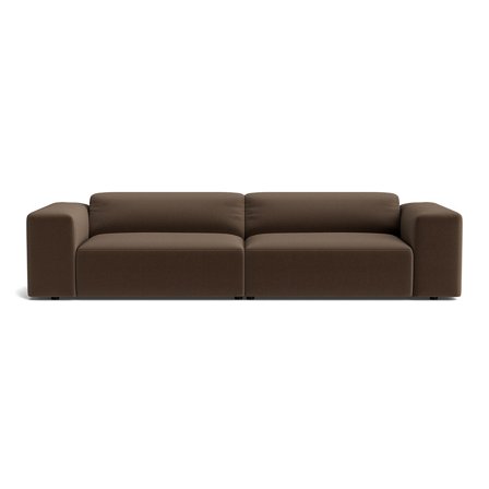 Soma XL 3-Sitzer-Sofa in Lisboa Braun, modernes Design, bequeme Nozag-Federung, hochwertiges Massivholz-Gestell, 75cm Höhe, zeitloser Stil.