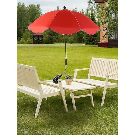 Bärbar Strandparasoll med UV-skydd och Universalklämma för Stolar, Barnvagnar, Golfbilar och Rullstolar