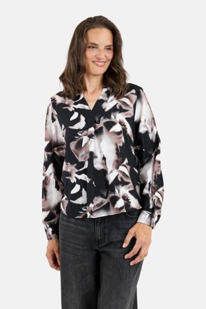 B. COPENHAGEN - Langærmet Bluse - Sort Mix - Mønstret