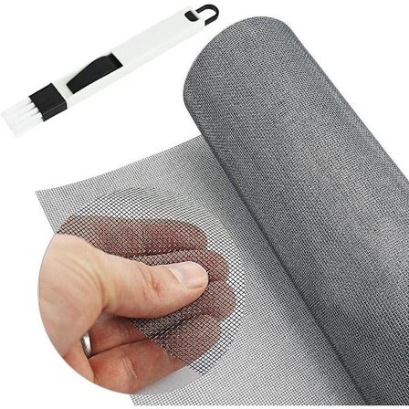 Sylinterimäinen hyttysverkko 0,9m*30m halkaisijalla, läpinäkyvällä sulkemisella ja mustalla painolastilla