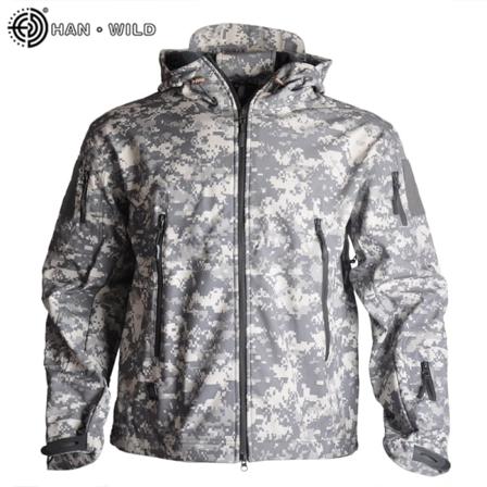 Metsästystakit Pehmeä sotilaallinen taktinen takki Miesten taistelutakki vedenpitävä fleece miesten vaatteet Multicam Coat tuulitakit ACU-Camouflage 