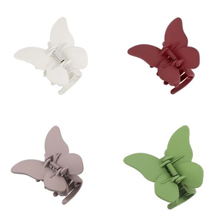 4 stk Butterfly Hårklemmer Matte Hårkloklemmer B B