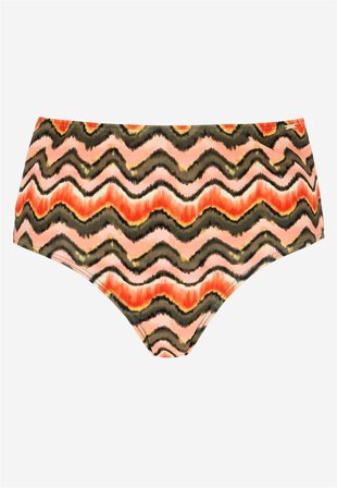 Cellbes of Sweden - Bikiniunderdel med høy midje i kakigrønn / mønstret for damer i størrelse 60