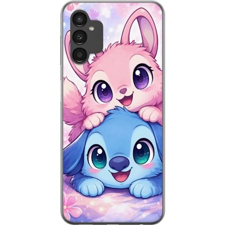 Kompatibel Mobilcover til Samsung Samsung Galaxy A04s Sød kawaii illustration med pink og blå fantasidyr, store øjne og bløde farver perfekt til b
