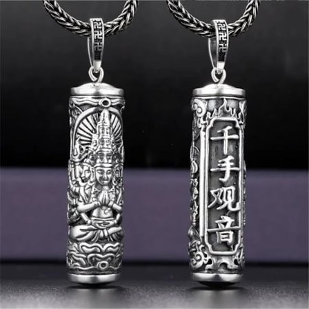 Retro Buddha Shurangama Mantra Halskæde til Mænd Smykker Mode Sølv 925 Halskæde Mandlig Halskæde Drengefødselsdagsgave