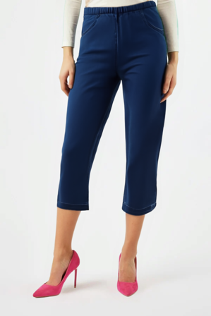 BRANDTEX - Capri Bukser - Mørkeblå - Elastik i Taljen