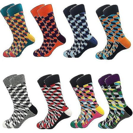 Mænds Sjove Sæt Strømper - Farverige Sjove Nyhed Bomuld Funky Crew Strømper Pakke, Kunst Strømper