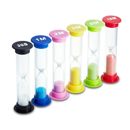Sand Timer 6 Farver 30sek/1min/2min/3min/5min / 10min