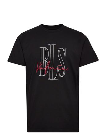 Outline Logo 2 T-Shirt T-shirts Short-sleeved Musta BLS Hafnia