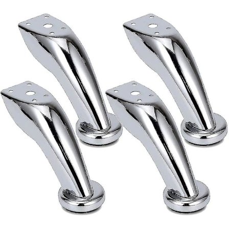 Tykke Sofa Ben i Rustfrit Stål, 4 Stykker Møbelben, Kromben