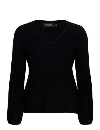 Sltuesday V-Neck Jumper Ls Villapaita Musta Soaked In Luxury
