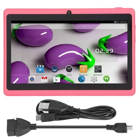 7-tums surfplatta för barn Quad Core CPU Android Rosa 8 GB ROM WiFi Bluetooth Dubbel Kamera Ögonskydd