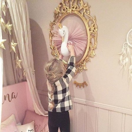 Gyllen Krone Svane Veggkunst Hengedekor Barnerom