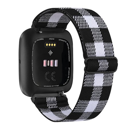 Elastiskt vävt armband för Fitbit Versa 3 2, Versa Lite - Justerbart nylon sportarmband för Fitbit Sense