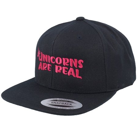 Unicorns - Black snapback Czapka Z Daszkiem - Unicorns Are Real Black Snapback @ Hatstore