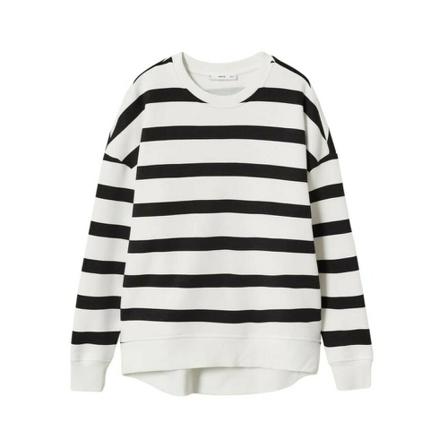 Mango Striped cotton-blend Tröja vit, Dam, Dam, Storlek: S