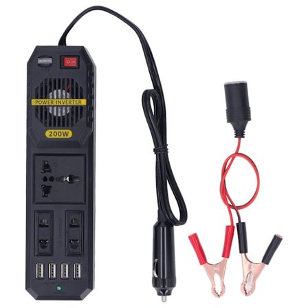 200W Bilkraftomvandlare 12V till 220V Modifierad Sinusvåg med 4.1A USB-portar