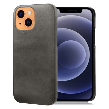 KSQ kvalitet vegansk læder belagt bump resistent telefon taske iPhone 13 6.1-inch - Sort