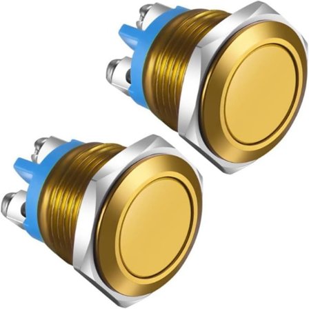 2 stk. Trykknapkontakt 16 mm 3A/12V 24V 36 DC