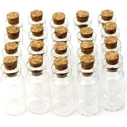 20x Mini Glasflasker Flasker Flasker Perler Smykker Glasflaske Opbevaring