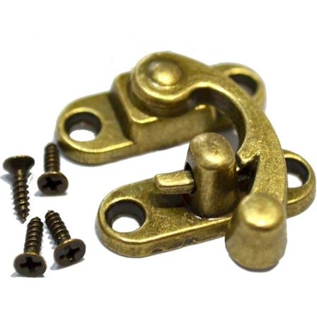 5 stk. Vintage Krok Hasp Bronse Svinglås Lås Dekorativ Ant Høyre Lås Veksle HZQ