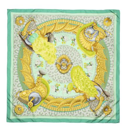 Hermès Vintage, Pre-owned Scarf Groen, Dames, Maat:ONE Size