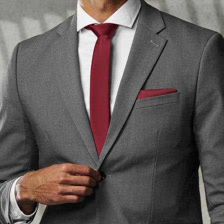 Gravata Básica Bordeaux de 6 cm para homens - Gravatas estreitas