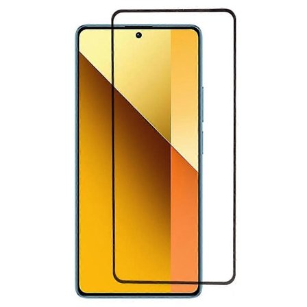 Härdat glas med silkescreen och fullt lim för Xiaomi Redmi Note 13 5G, skärmskydd med svart kant