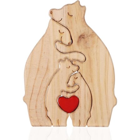 Henkilökohtainen perheen nimipalapeli, 3 karhua puinen karhuperheen palapeli koristeellinen puinen karhupalapeli luovat syntymäpäivälahjat vanhemmille