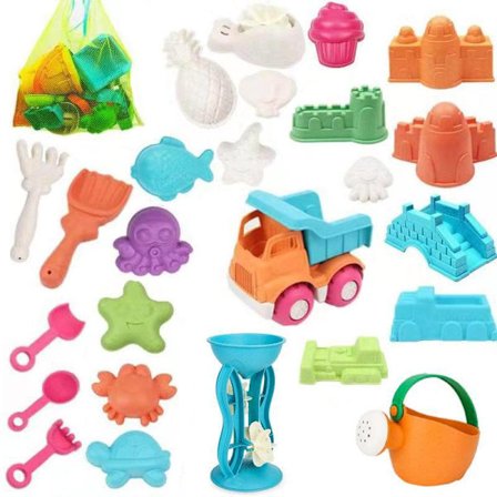 25-delars strandleksakssats med nätväska inklusive hink, ZQKLA