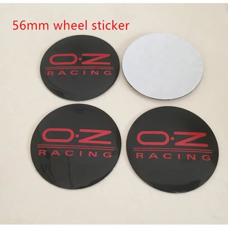 Bil Emblem Hjul Centrum Nav Kapsel Märke Skydd Klistermärke Styling Tillbehör OZ OZ Logo 56mm 4st-Svart Röd