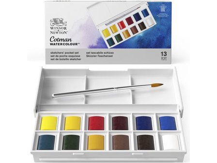 Akvarellfärglåda Cotman 12 färger - Lyreco - Skola och förskola - Målarfärg och tillbehör - Akvarell