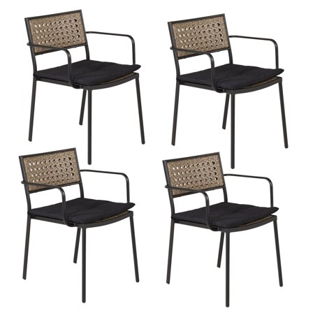 Venture Home Paola 1511-2038 Karmstol 4-pack, natur/svart, Utemöbler