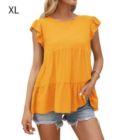 Dam T-shirt Sommar Spets Rund Hals Kort Ärm Casual Lös