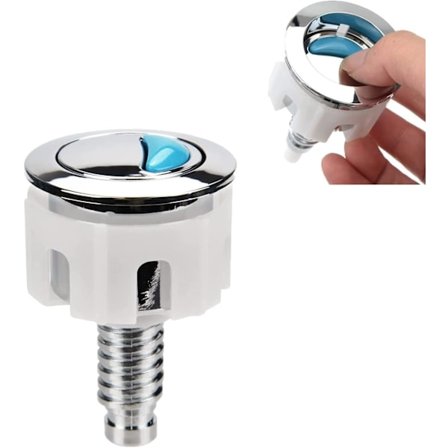 1 stk. Toilet Flush-knap, Rund Hoved Dobbelt Toilet Trykknap