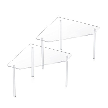 2 st Transparenta Akryl Badrum Hörn Hylla Klar Flytande Bad Dusch Hylla Stapelbar Smink Display Organizer