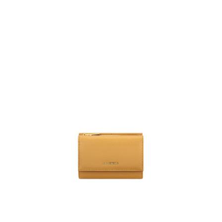 Coccinelle, Metallic Textured Wallet Żółty, Kobieta, Rozmiar: ONE Size
